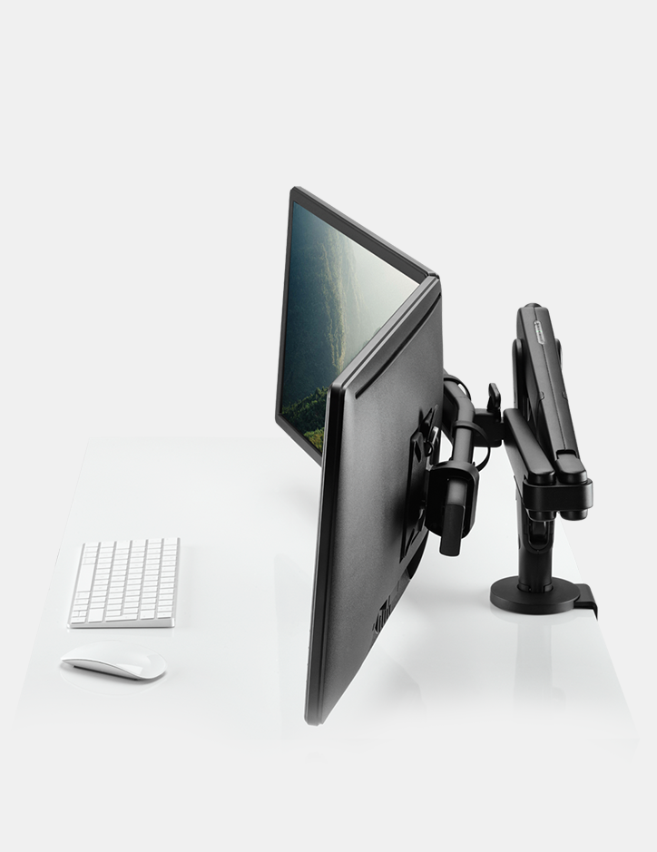 Ollin Dual Monitor Arm | Grey, White, or Black | CBS – Colebrook Ollin Dual Monitor Arm | Grey, White, or Black | CBS – Colebrook